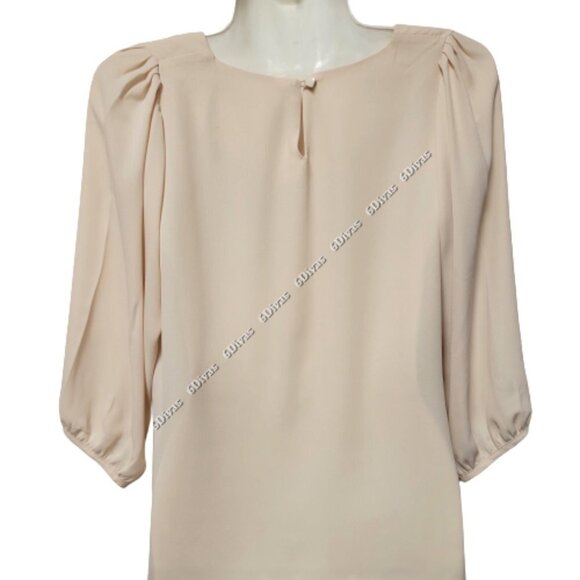 CREAM colored  Laser Cut Tiered Blouse Top Size S- NEW - Picture 4 of 11